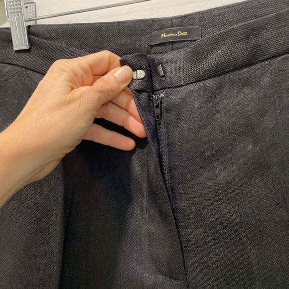 Massimo Dutti Black Linen Flared Trousers Size 6 - Picture 7 of 16